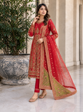 Zarposh net embroided 3pc open long shirt