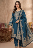 Ajwa Collection – Teal Blue Embroidered 3-Piece Suit