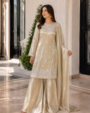 Shehnai mirror silk hand emblished shirt with plazo