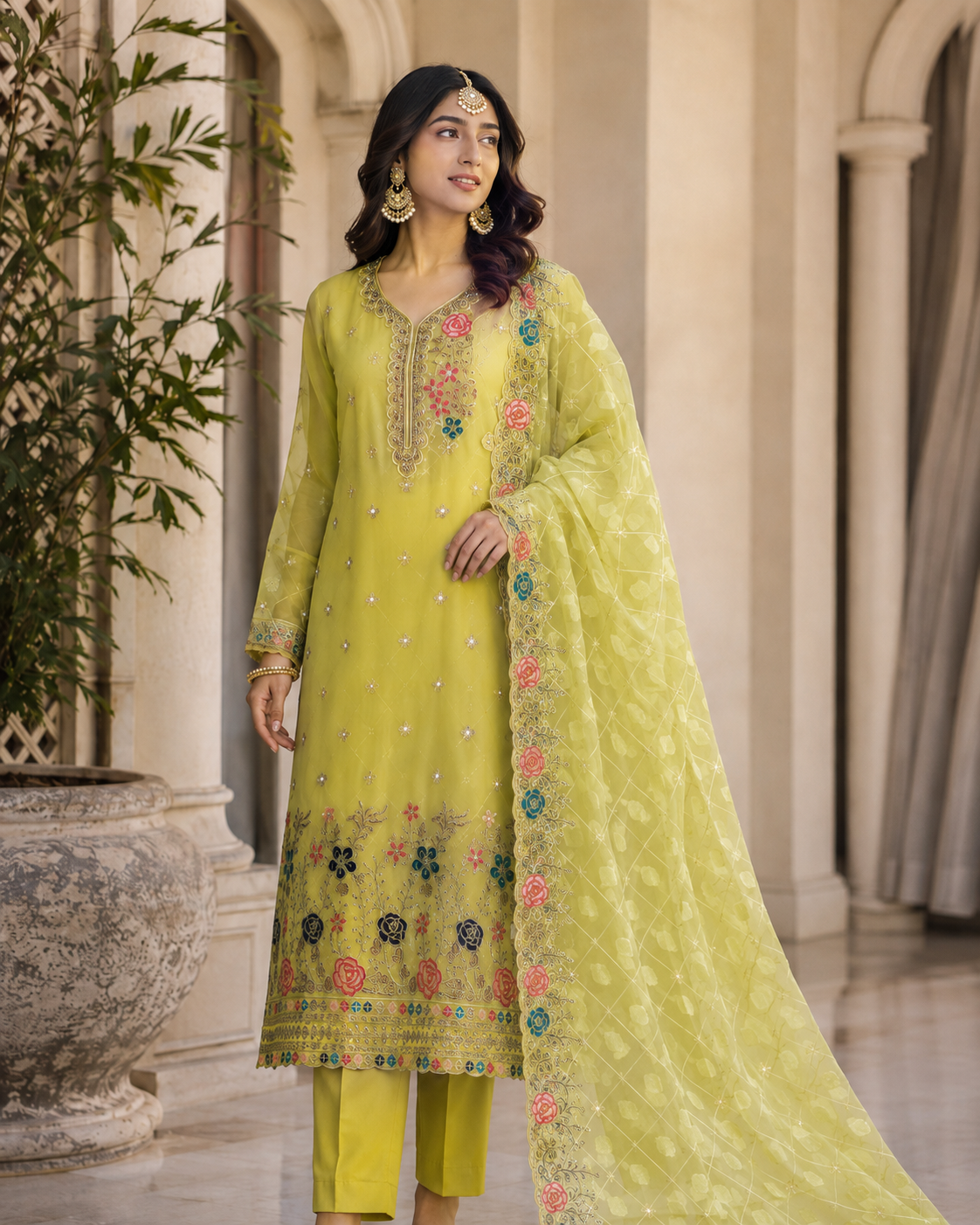 Zareen Gul — Embroidered chiffon with Brosiha dupata
