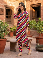 premium stripe Printed Lawn Suit 2 pc stiched