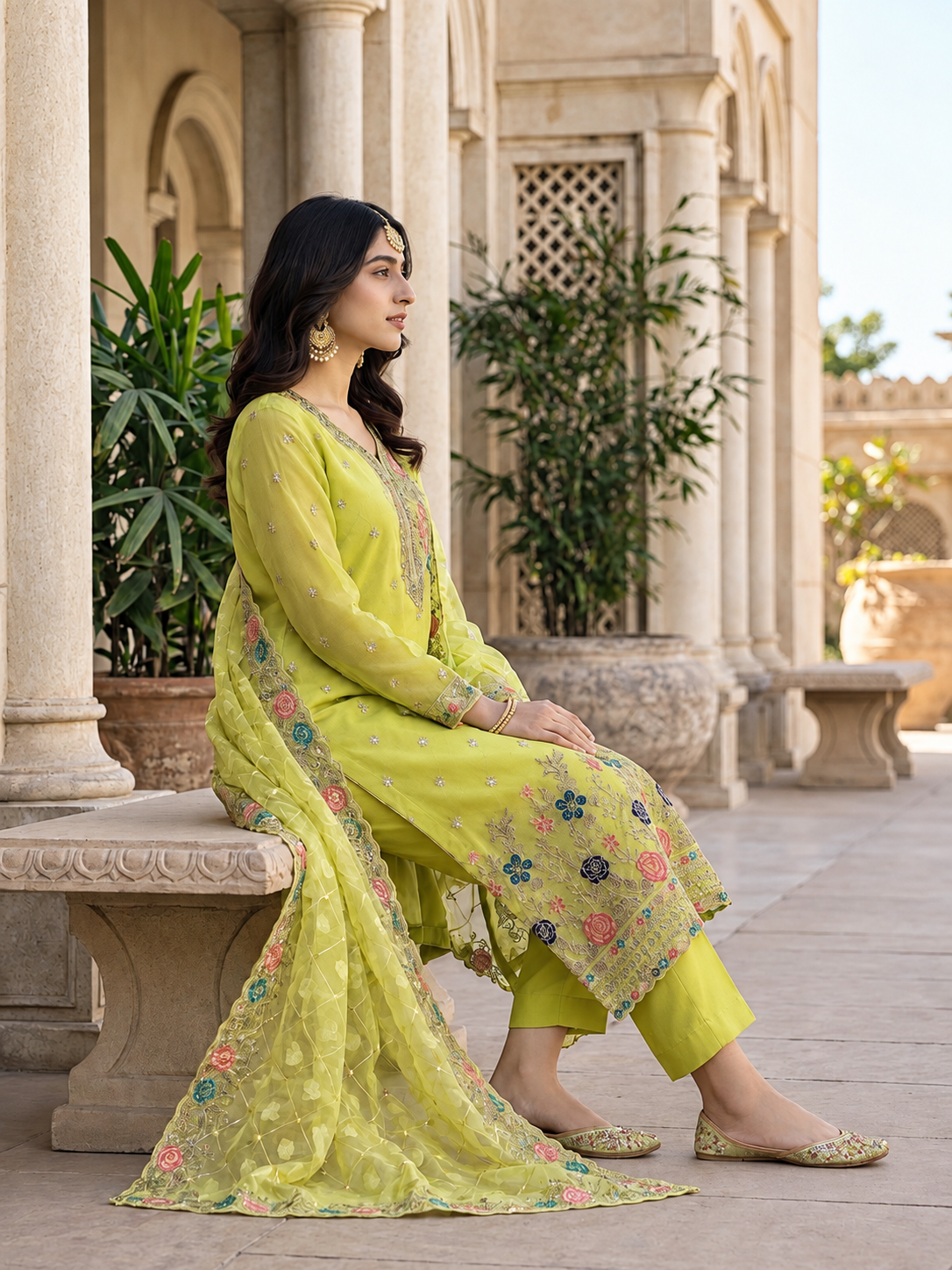Zareen Gul — Embroidered chiffon with Brosiha dupata