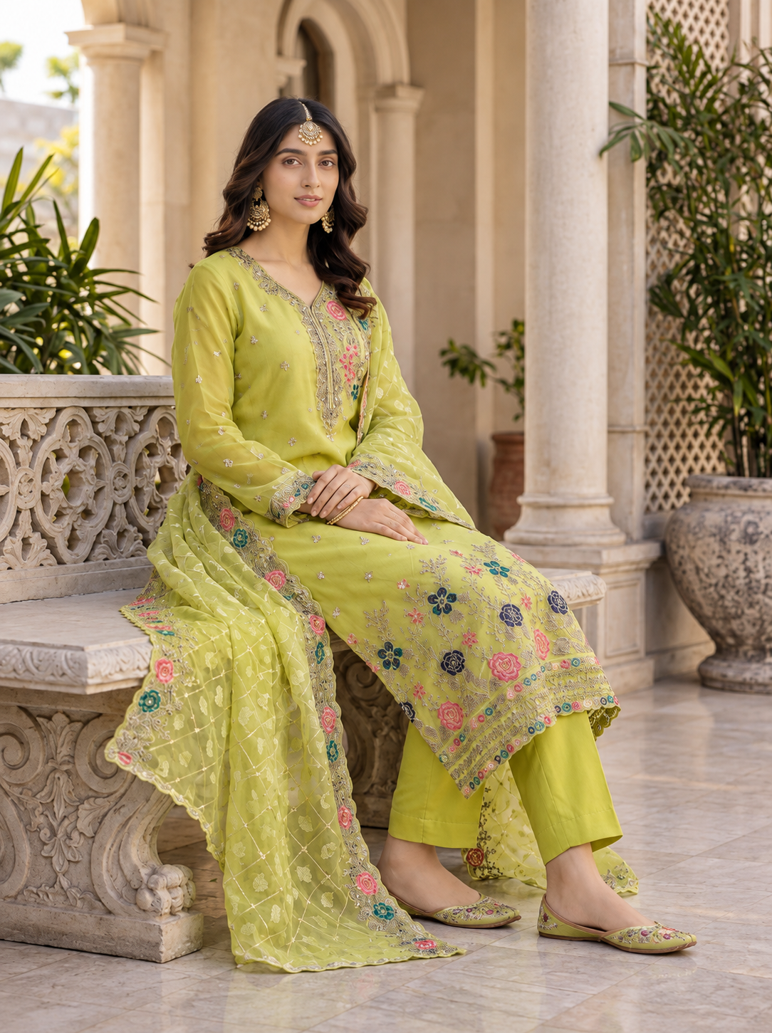 Zareen Gul — Embroidered chiffon with Brosiha dupata