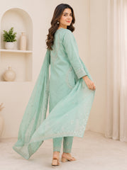 Ajwa Collection – Mint Green Embellished 3-Piece Suit