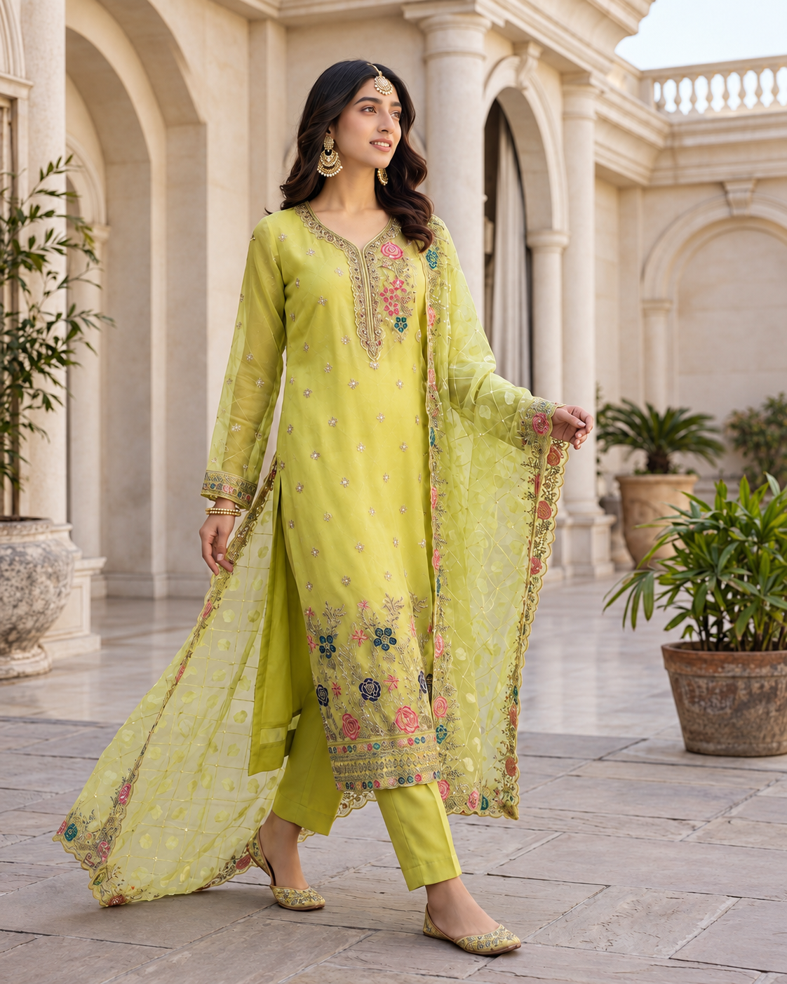 Zareen Gul — Embroidered chiffon with Brosiha dupata