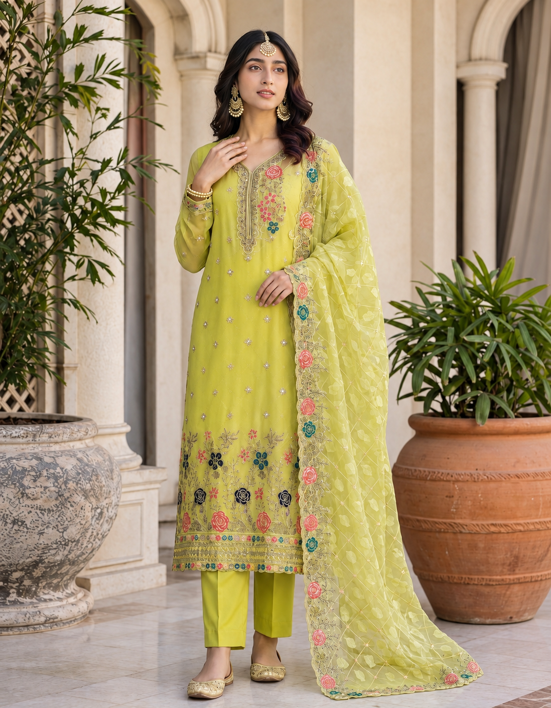 Zareen Gul — Embroidered chiffon with Brosiha dupata