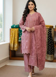 Ajwa Collection | Dusty Rose Embroidered 3-Piece Suit