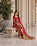 Zarposh net embroided 3pc open long shirt