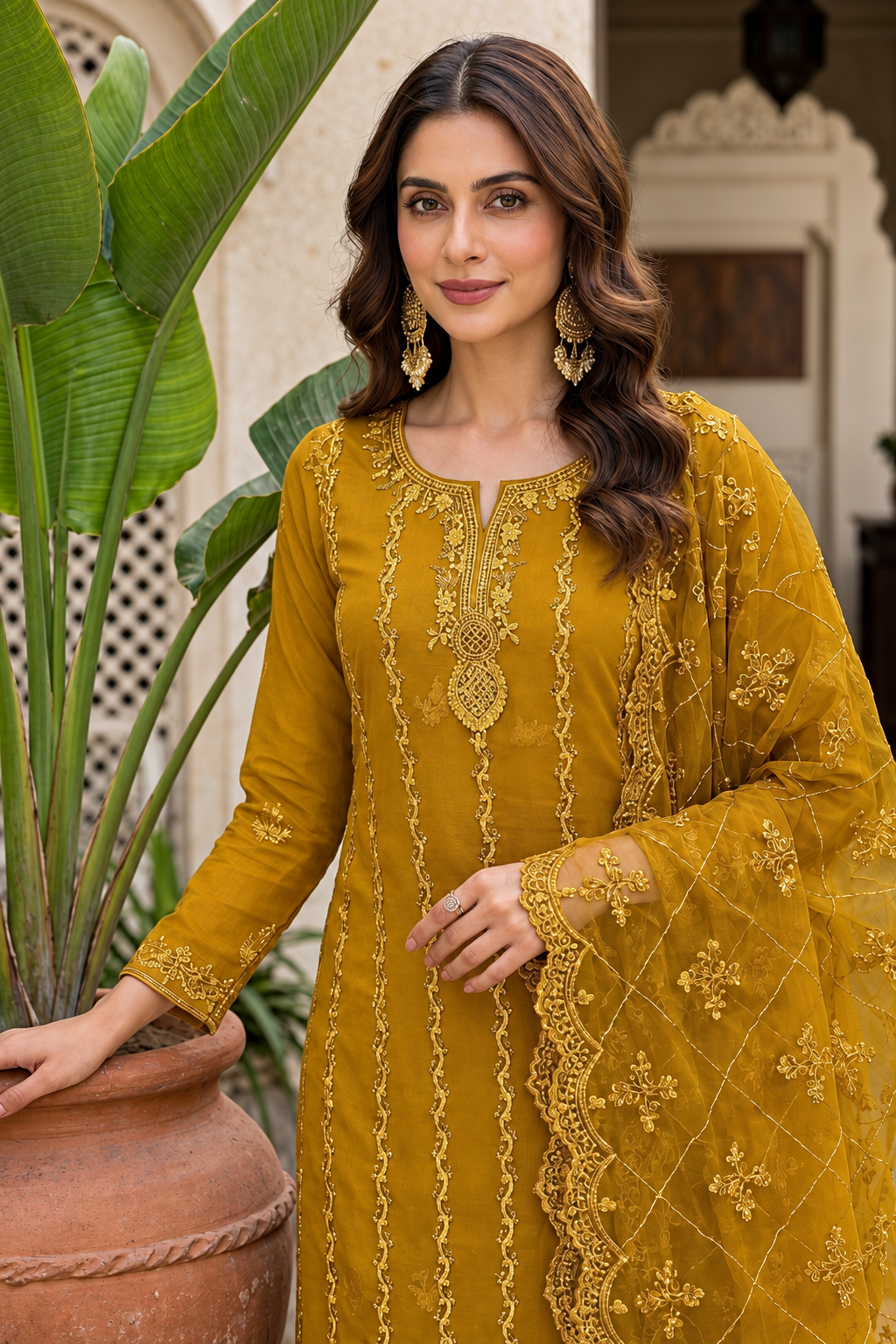 Sunehri Gul Chiffon embroidered 3pc suit