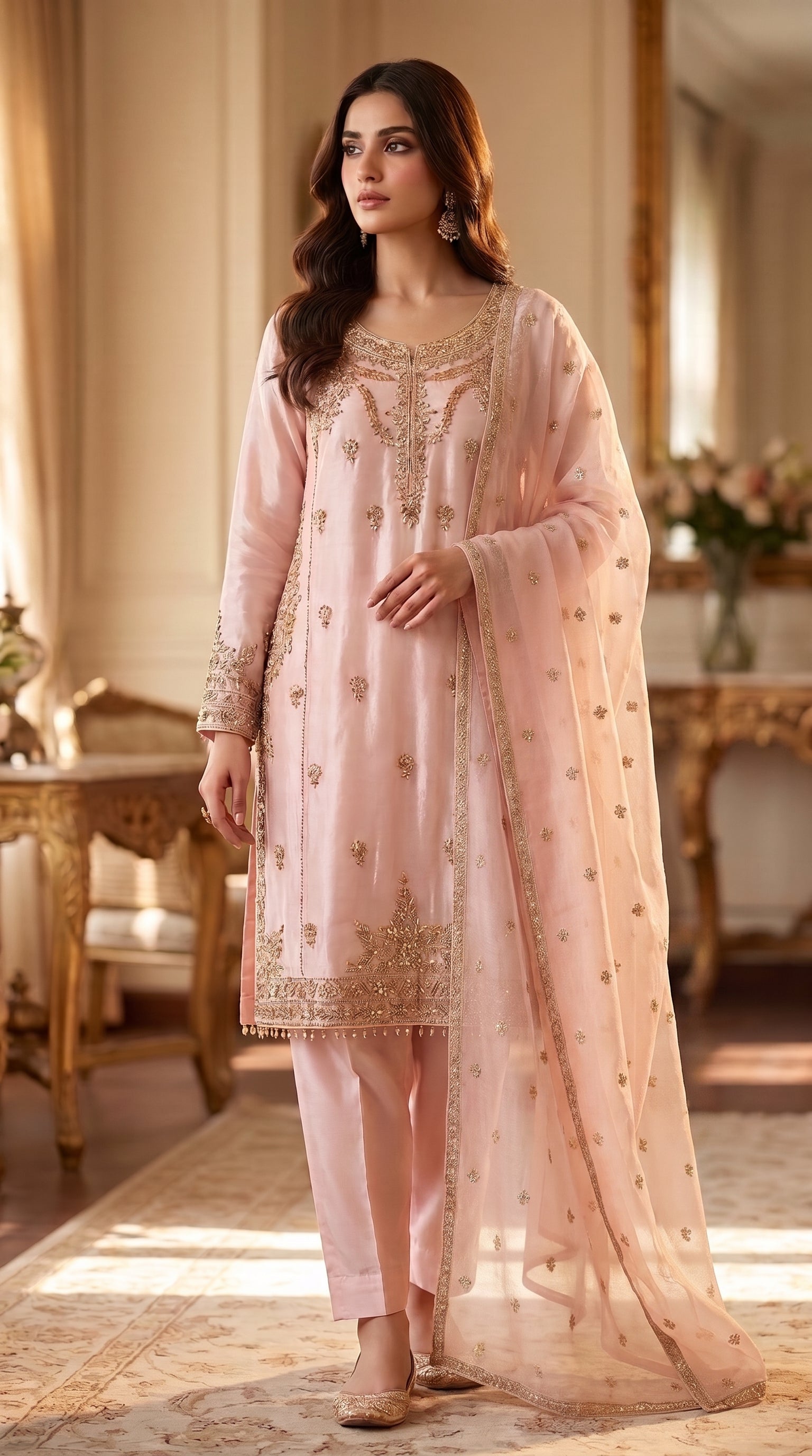 Roshanara Mirror silk hand emblished 3pc