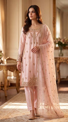 Roshanara Mirror silk hand emblished 3pc