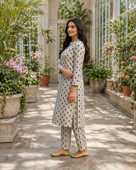 premium white printed lawn 2pc stiched