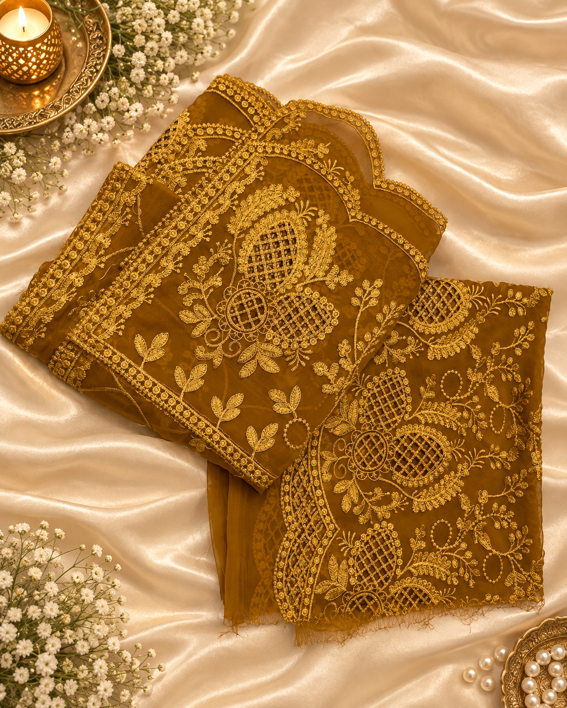 Sunehri Gul Chiffon embroidered 3pc suit