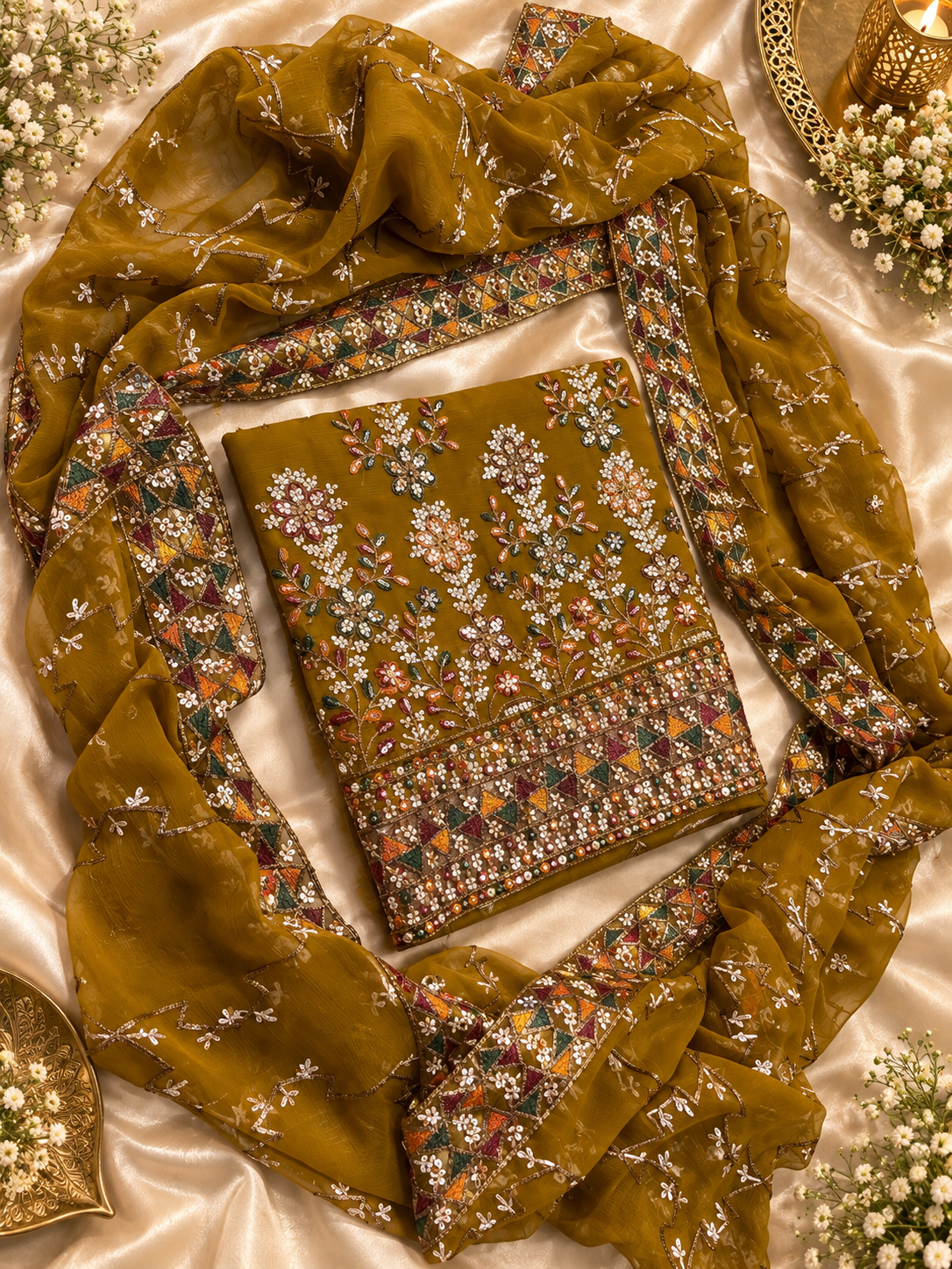 Gulzaré chiffon embroidered 3pc