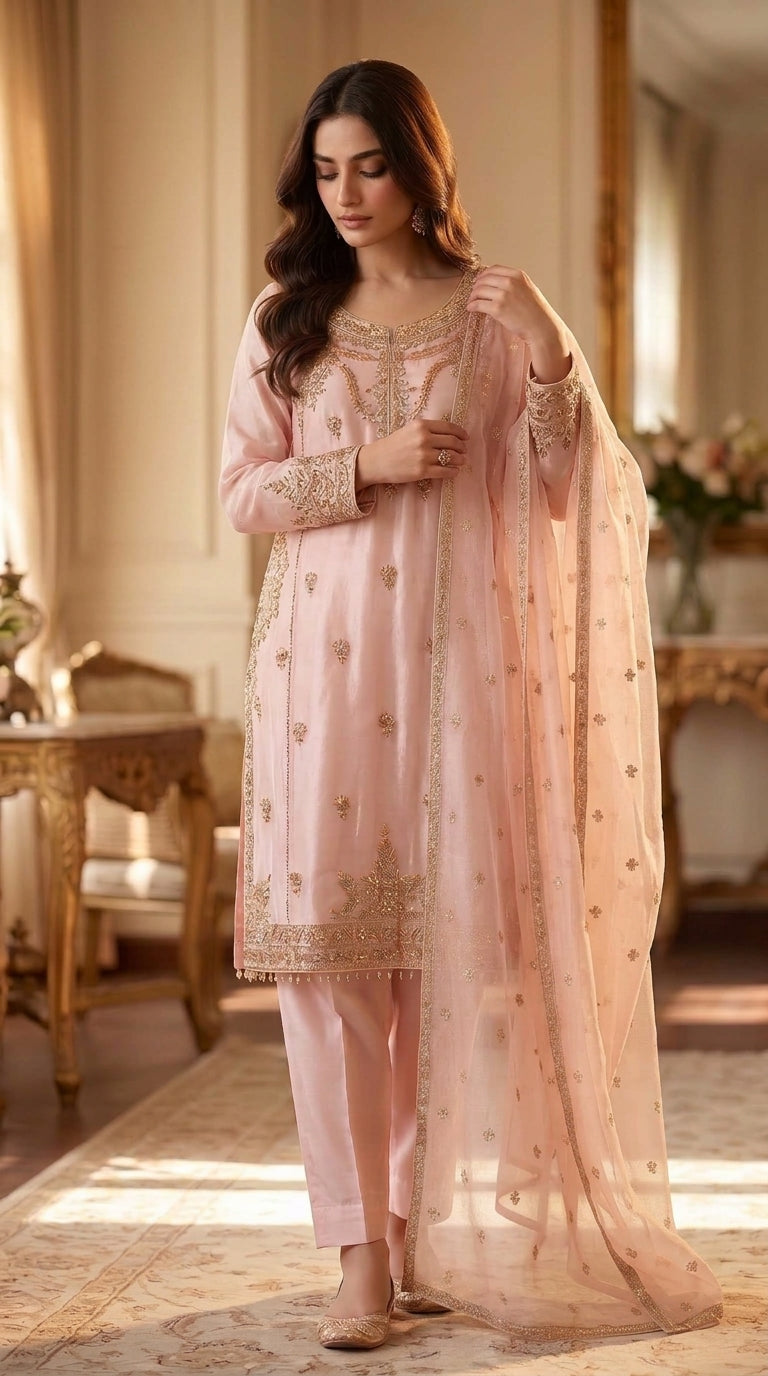 Roshanara Mirror silk hand emblished 3pc