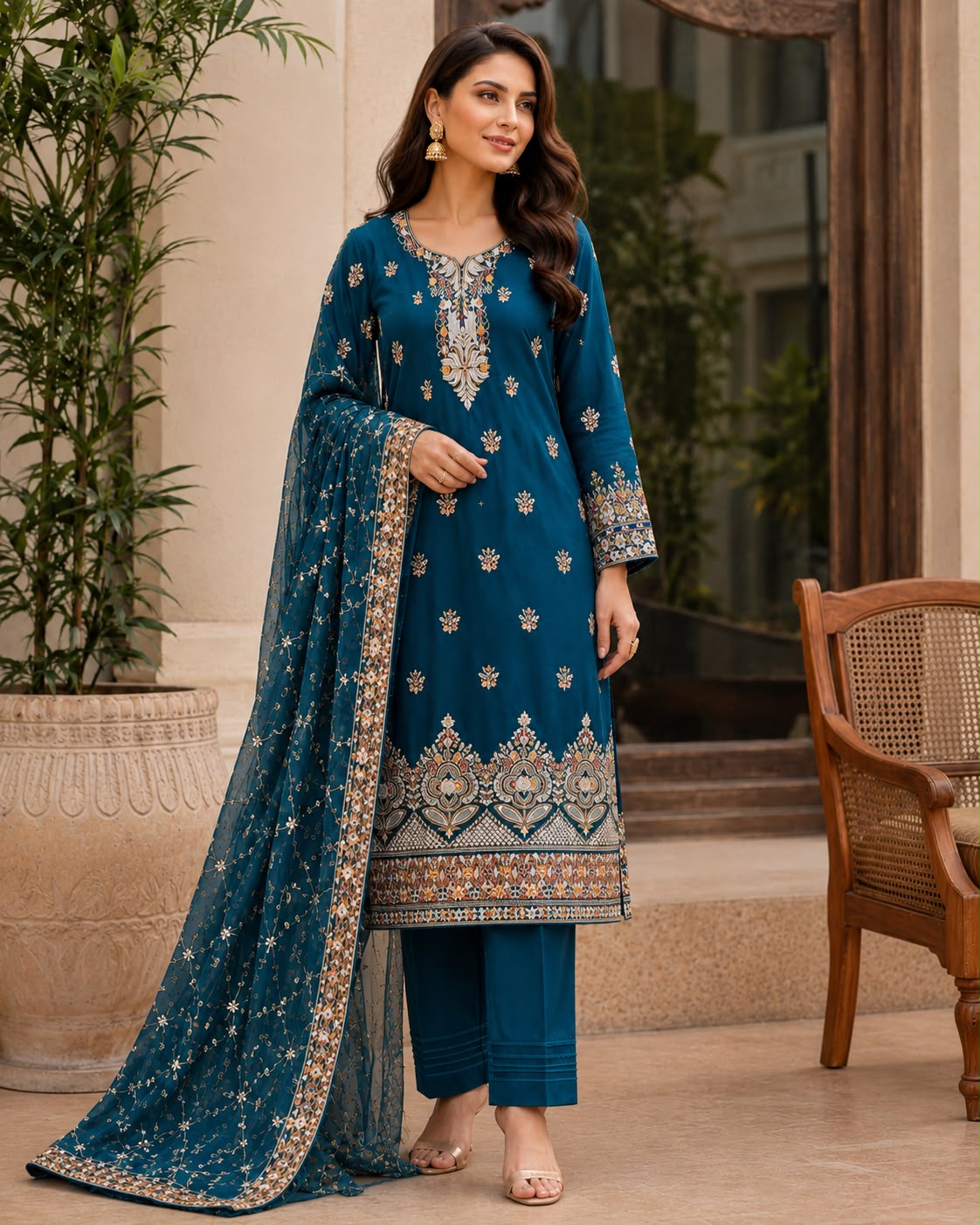 Zar-e-Meher chiffon embroiderd 3pc